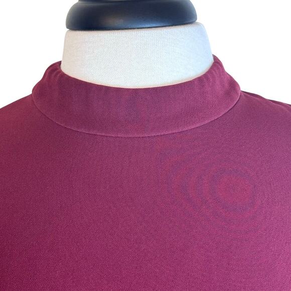 RACHEL ZOE Califa Mock Neck Crepe Fit & Flare Mini Dress Sangria Red Sz 4 - Picture 4 of 10